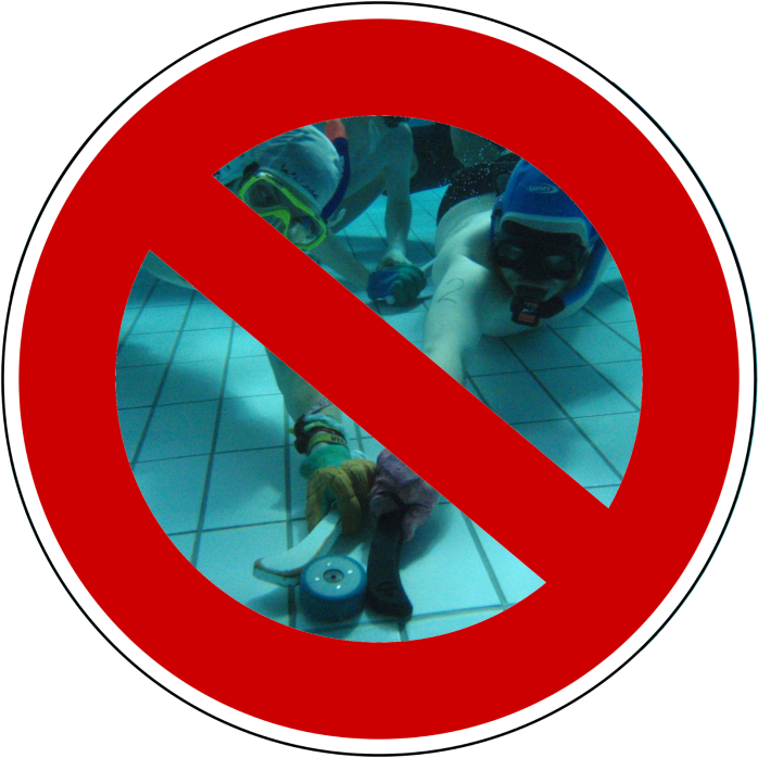 Underwater hockey prohibition sign